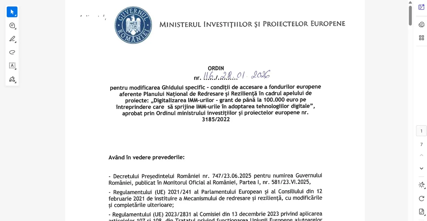 Latest changes to PNRR grants for the digitalisation of SMEs in Romania