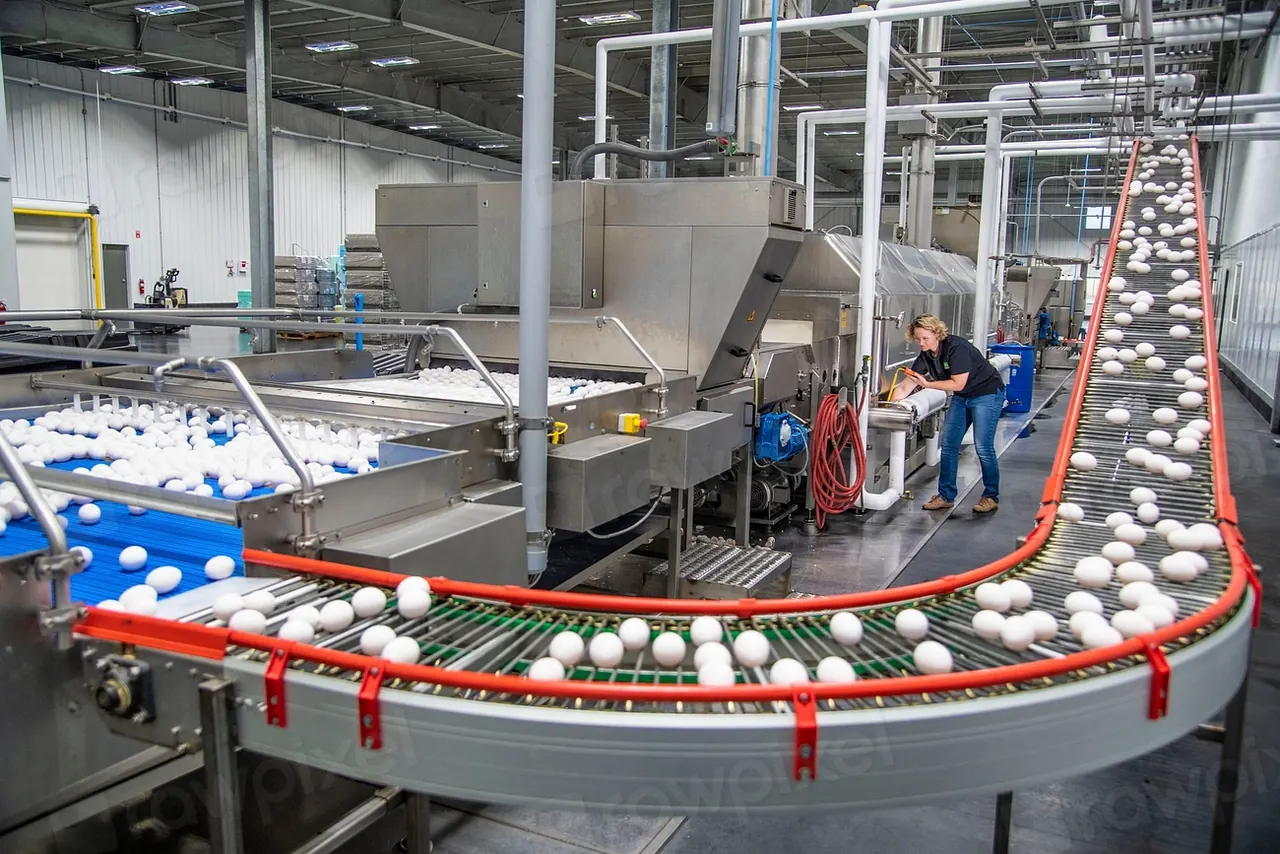 Linie de procesare într-o fabrică din industria alimentară